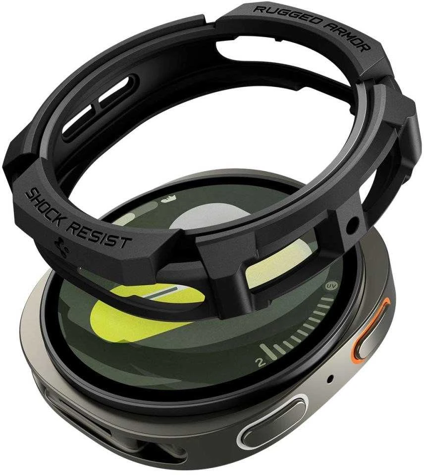 „Spigen Rugged Armor“, matinis juodas - „Galaxy Watch 8“ (40 mm)