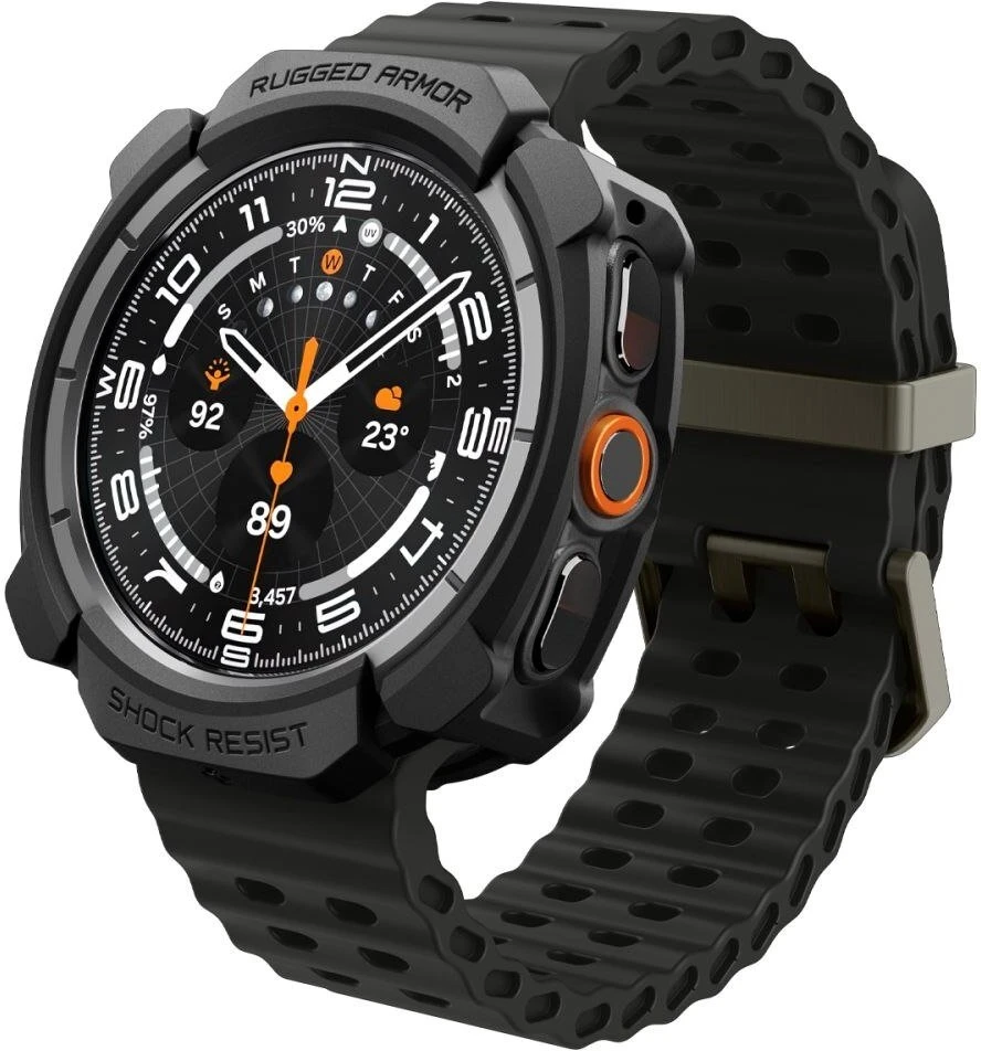Spigen RUGGED ARMOR Samsung Galaxy WATCH ULTRA 2 2026 (47 MM) MATINĖ JUODA