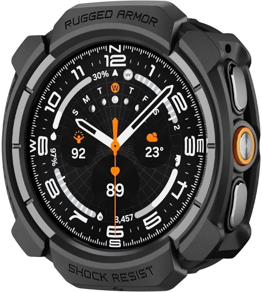 Spigen RUGGED ARMOR Samsung Galaxy WATCH ULTRA 2 2026 (47 MM) MATINĖ JUODA