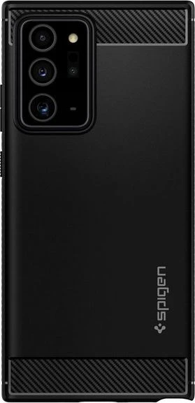 Dėklas Spigen Rugged Armor, juodos spalvos – Samsung Galaxy Note20 Ultra