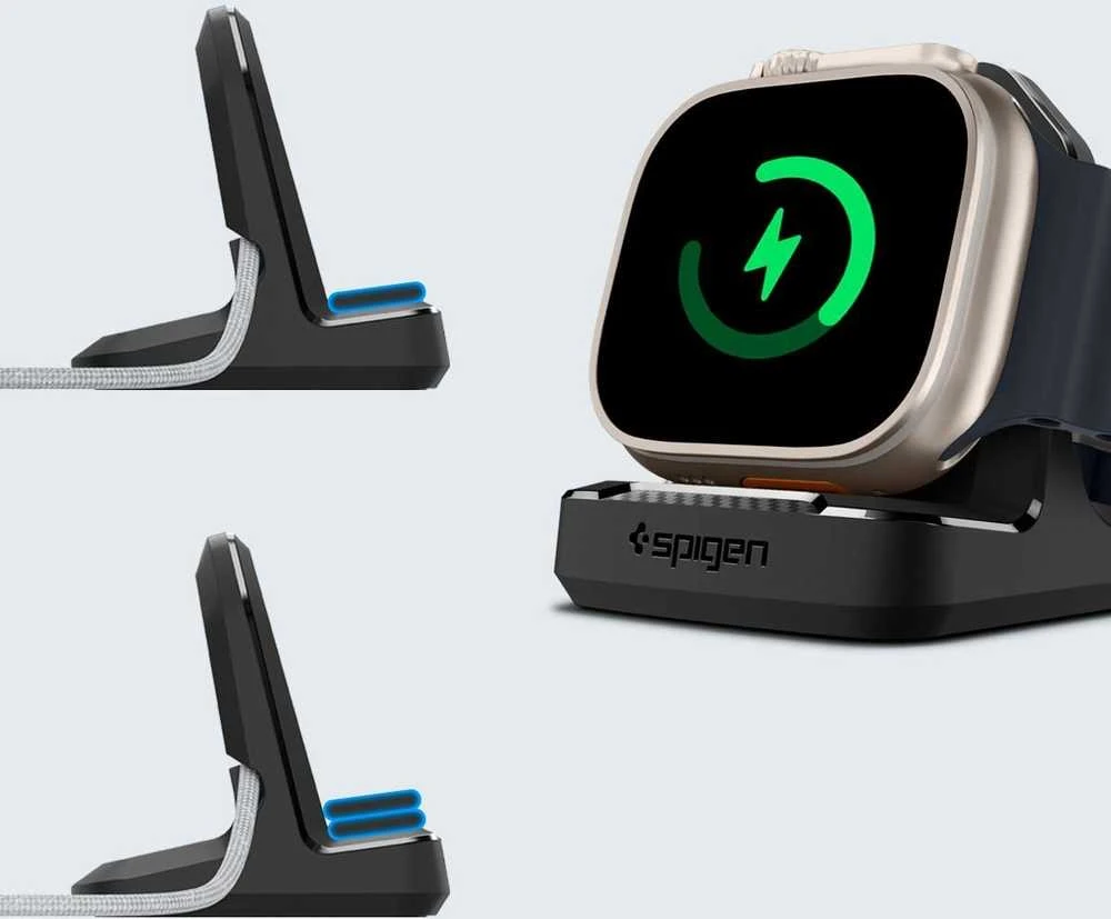 „Spigen Rugged Armor“ stovas, juodas - Apple Watch