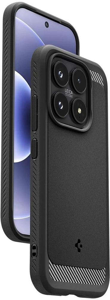 Spigen RUGGED Armor dėklas telefonui Xiaomi 17 matinės juodos spalvos