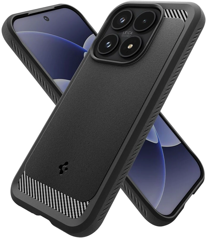 Spigen RUGGED Armor dėklas telefonui Xiaomi 17 matinės juodos spalvos
