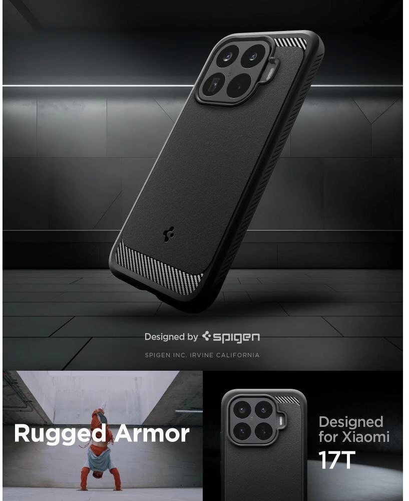 Dėklas SPIGEN RUGGED ARMOR XIAOMI 17T MATINIS Juodas
