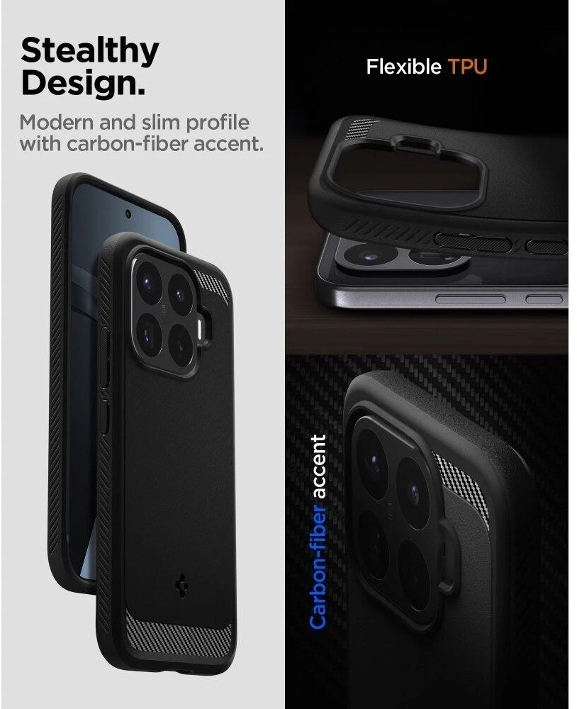 Dėklas SPIGEN RUGGED ARMOR XIAOMI 17T PRO MATINIS Juodas