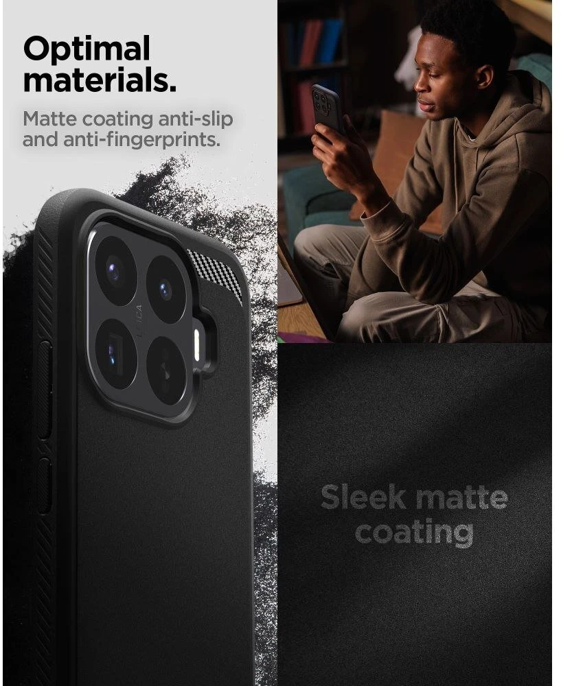 Dėklas SPIGEN RUGGED ARMOR XIAOMI 17T PRO MATINIS Juodas