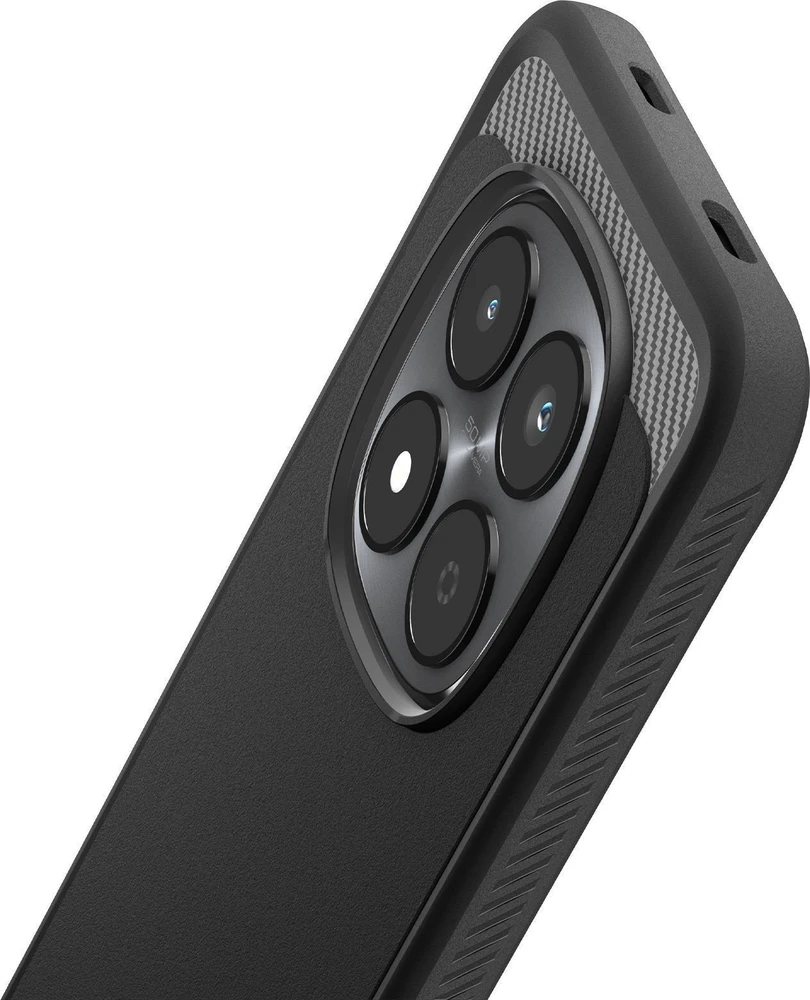 Dėklas Spigen Rugged Armor, matte juodas - Xiaomi Redmi Note 15 Pro 5G