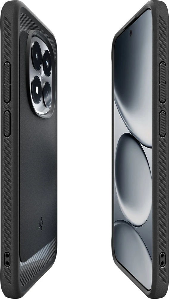 Dėklas Spigen Rugged Armor, matte juodas - Xiaomi Redmi Note 15 Pro 5G