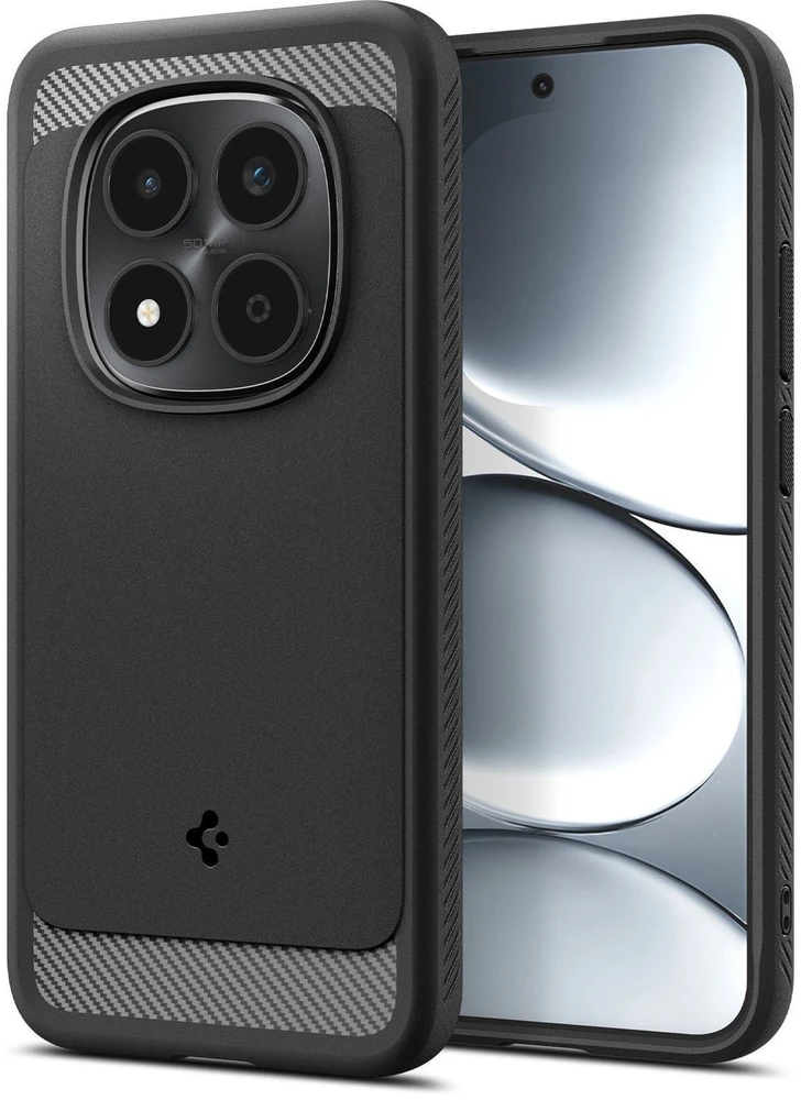 Dėklas Spigen Rugged Armor, matte juodas - Xiaomi Redmi Note 15 Pro 5G