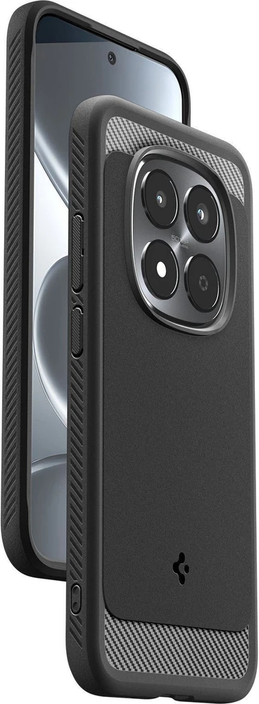 Dėklas Spigen Rugged Armor, matte juodas - Xiaomi Redmi Note 15 Pro 5G