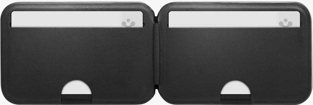 Spigen Plona sulankstoma MagSafe piniginė su trikojumi, skirta 3 kortelėms, juoda