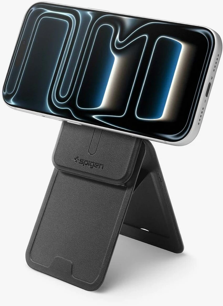 Dėklas Spigen Plona sulankstoma MagSafe piniginė su trikojimi, 1 kortelės vieta, juoda