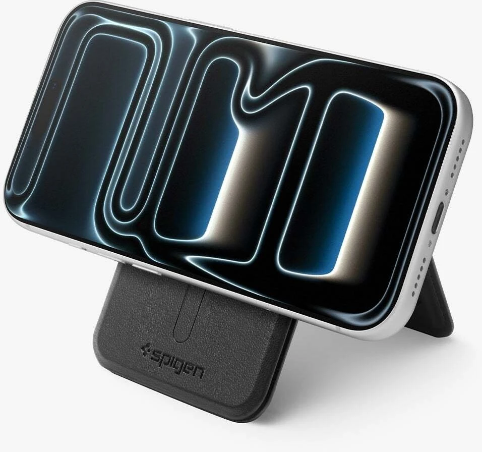 Dėklas Spigen Plona sulankstoma MagSafe piniginė su trikojimi, 1 kortelės vieta, juoda
