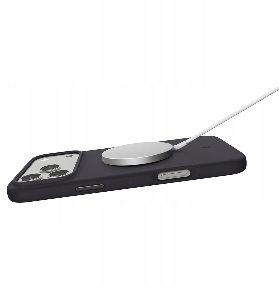 Dėklas Spigen Silicone Fit MagSafe, juodas - iPhone 17 Pro Max
