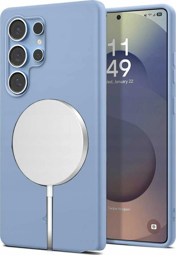 Spigen Silicone Fit Mag Samsung Galaxy S25 Ultra – dėklas telefonui mėlynos spalvos