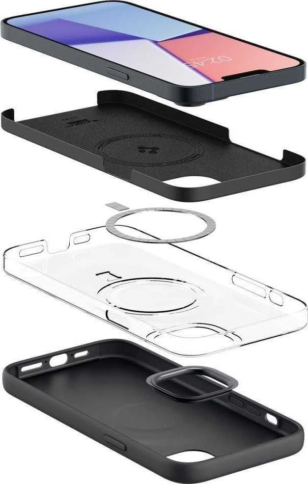 Spigen dėklas Silicone Fit Mag Magsafe iPhone 14 Plus 6,7 juodas