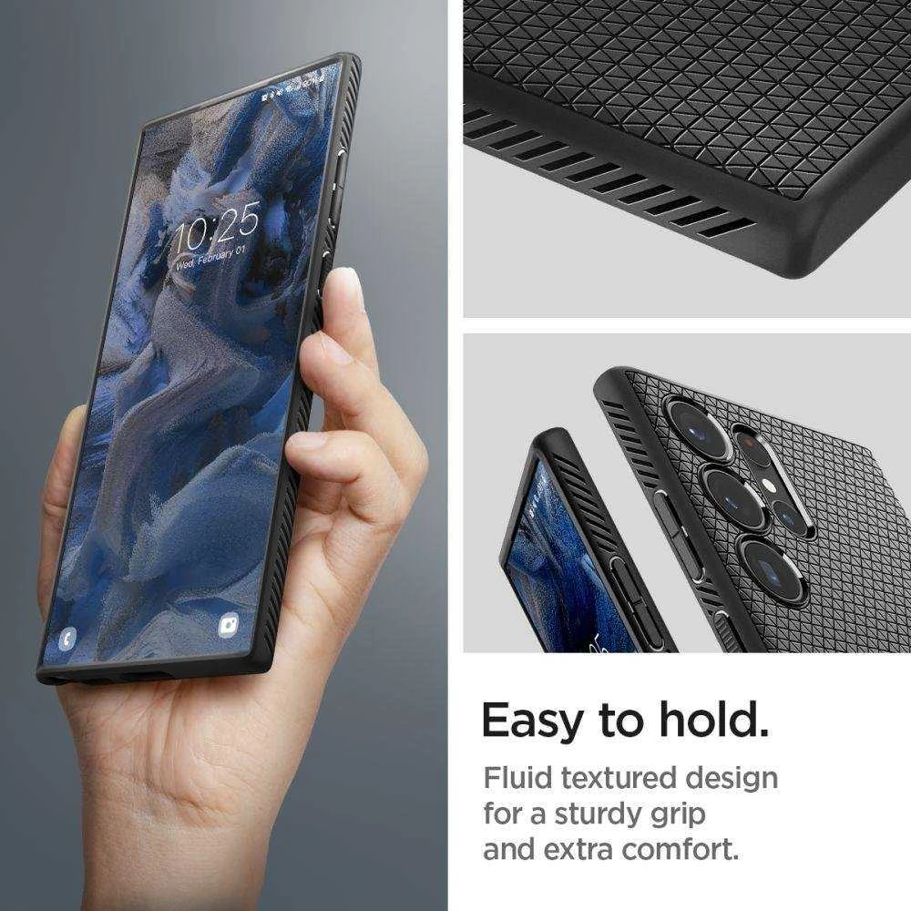 Spigen Liquid Air dėklas skirtas Samsung Galaxy S23 Ultra, spalva - Matte Black