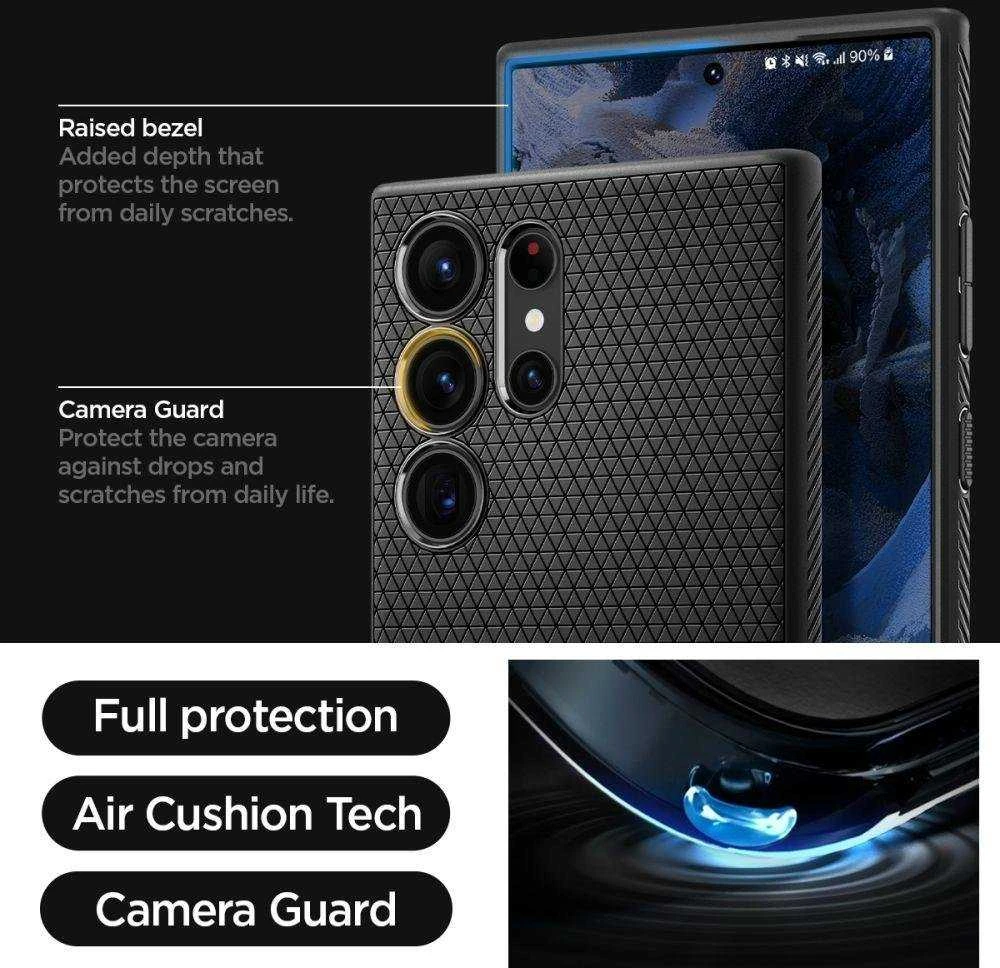 Spigen Liquid Air dėklas skirtas Samsung Galaxy S23 Ultra, spalva - Matte Black