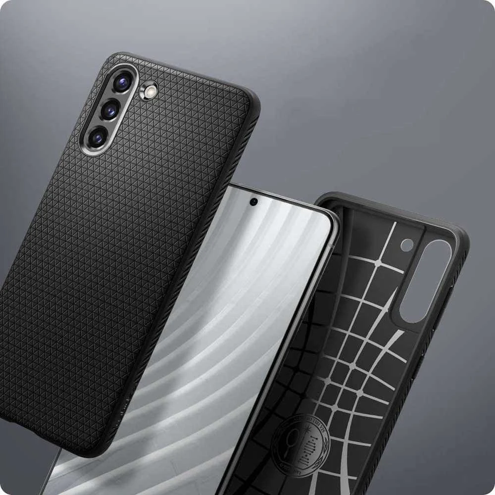 Dėklas SPIGEN LIQUID AIR GALAXY S21 MATTE Juodas