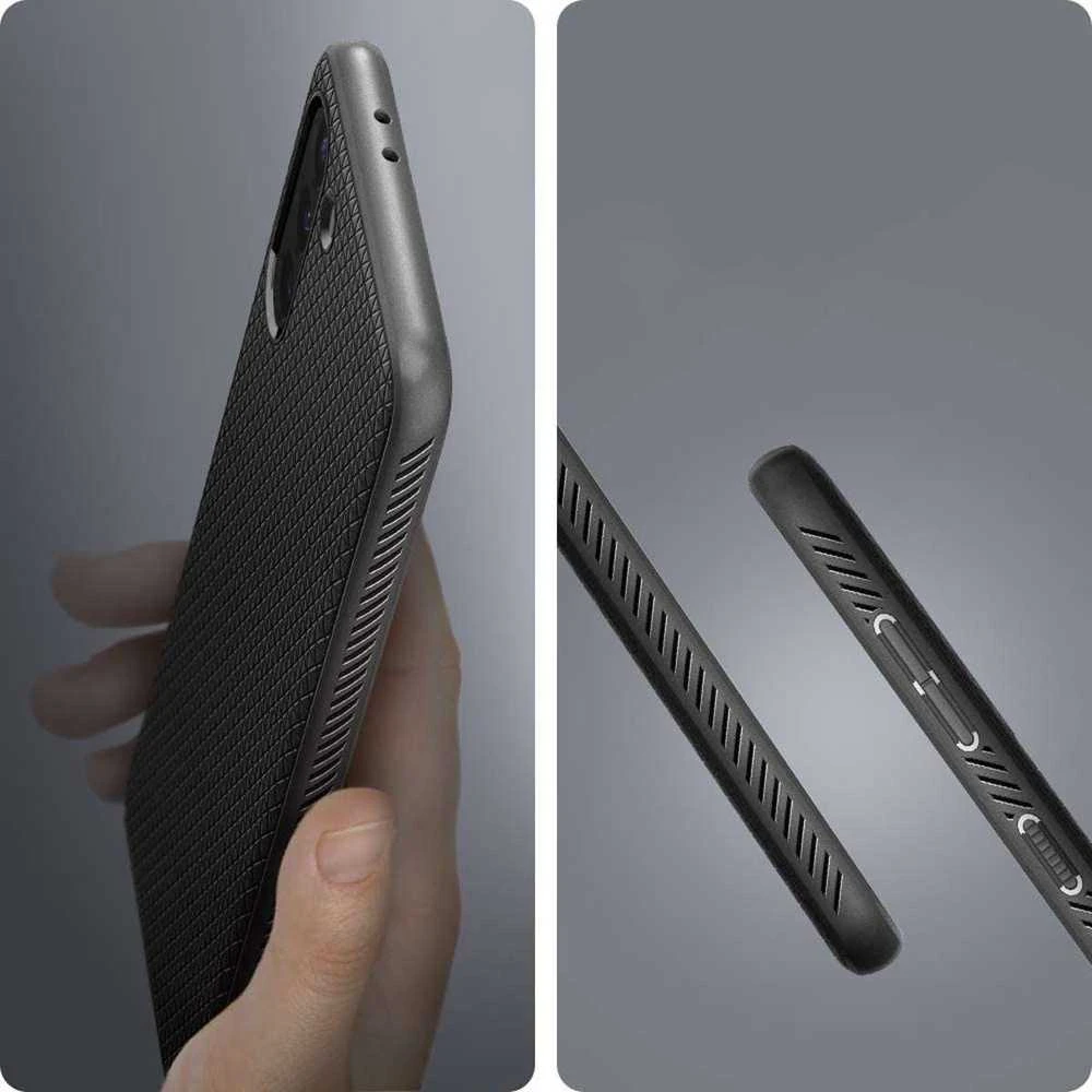 Dėklas SPIGEN LIQUID AIR GALAXY S21 MATTE Juodas