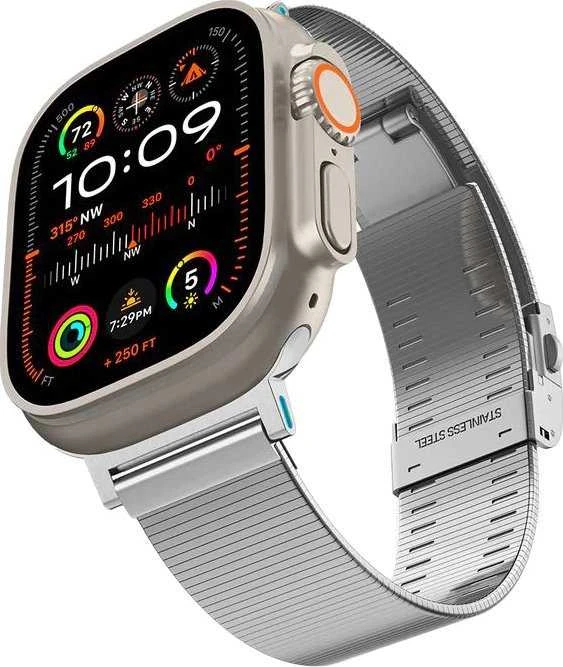 Spigen Sleek Link, sidabrinis - Apple Watch 49mm/46mm/45mm/44mm/42mm