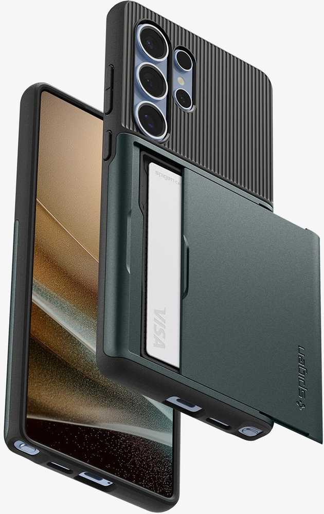 Dėklas Spigen Slim Armor CS, abyss žalias - Samsung Galaxy S25 Ultra