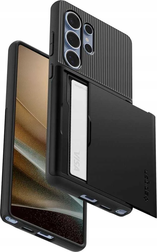 Spigen Slim Armor CS – dėklas skirtas Samsung Galaxy S25 Ultra juodos spalvos