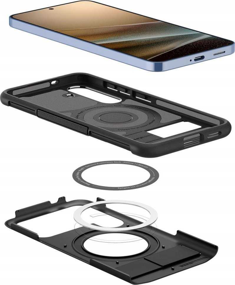 Spigen Slim Armor dėklas MagSafe, skirtas Samsung Galaxy S25 Plus – Juodas