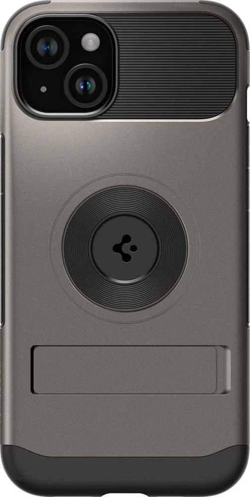 Dėklas Spigen Slim Armor MagSafe, gunmetal - iPhone 15