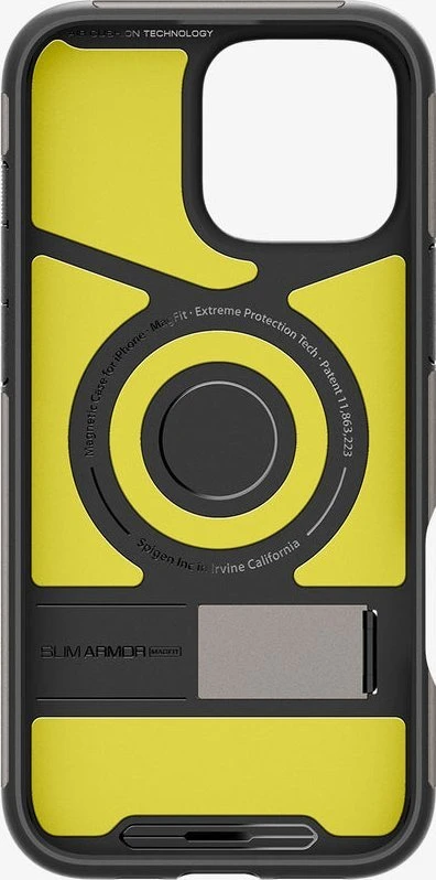 Dėklas Spigen Slim Armor MagSafe, gunmetal - iPhone 16 Pro