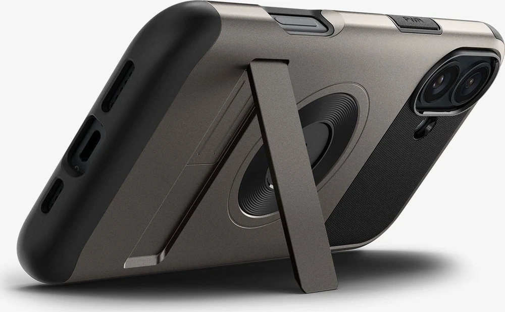 Dėklas Spigen Slim Armor MagSafe, gunmetal - iPhone 16
