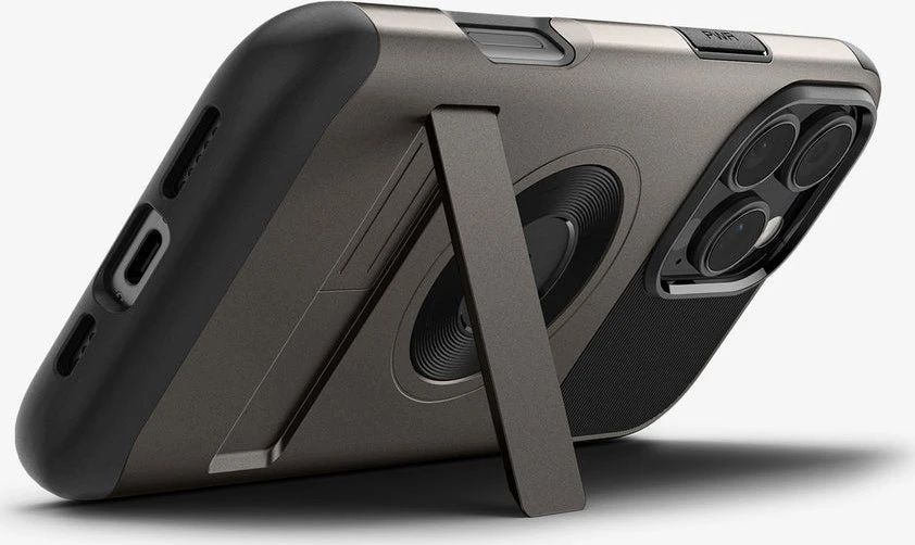 Dėklas Spigen Slim Armor MagSafe, gunmetal - iPhone 16 Pro