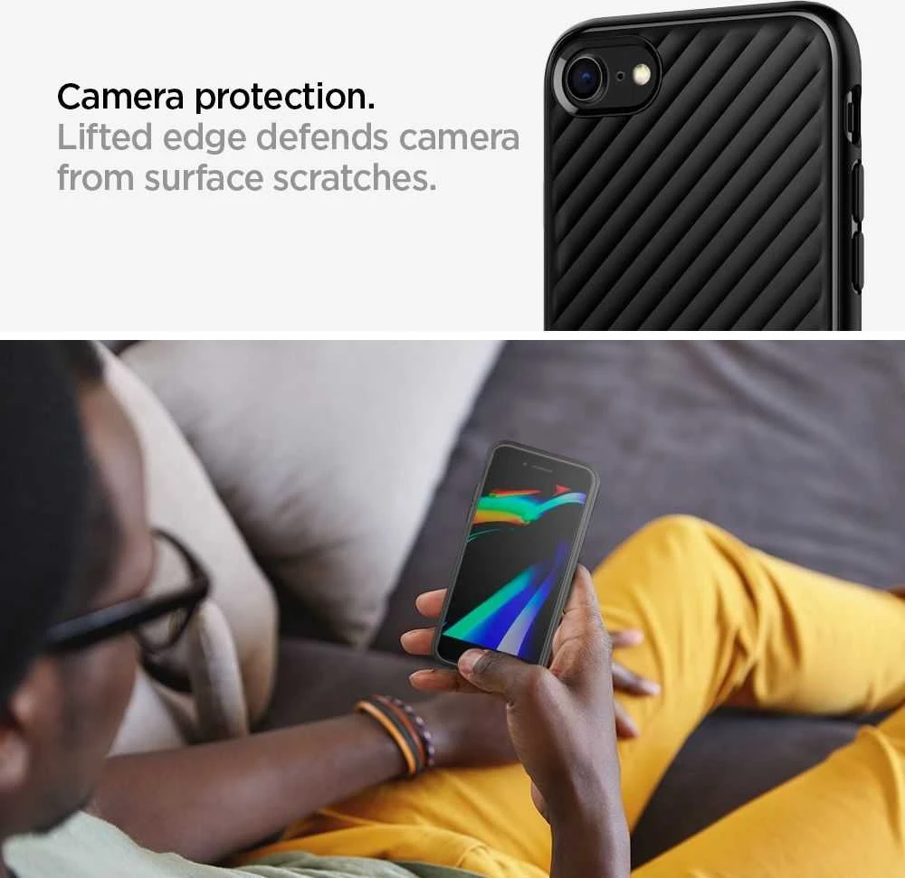 Dėklas Spigen Core Armor, juodas - iPhone SE/8/7