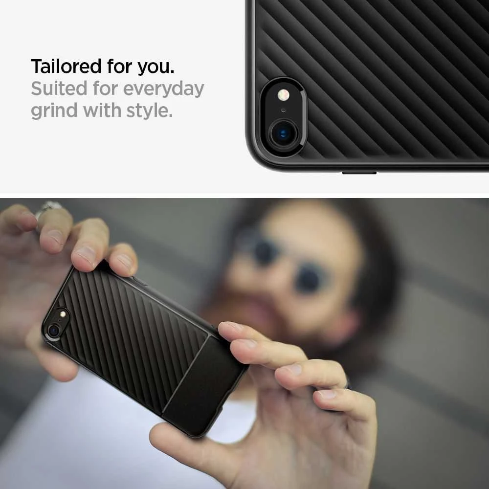 Dėklas Spigen Core Armor, juodas - iPhone SE/8/7
