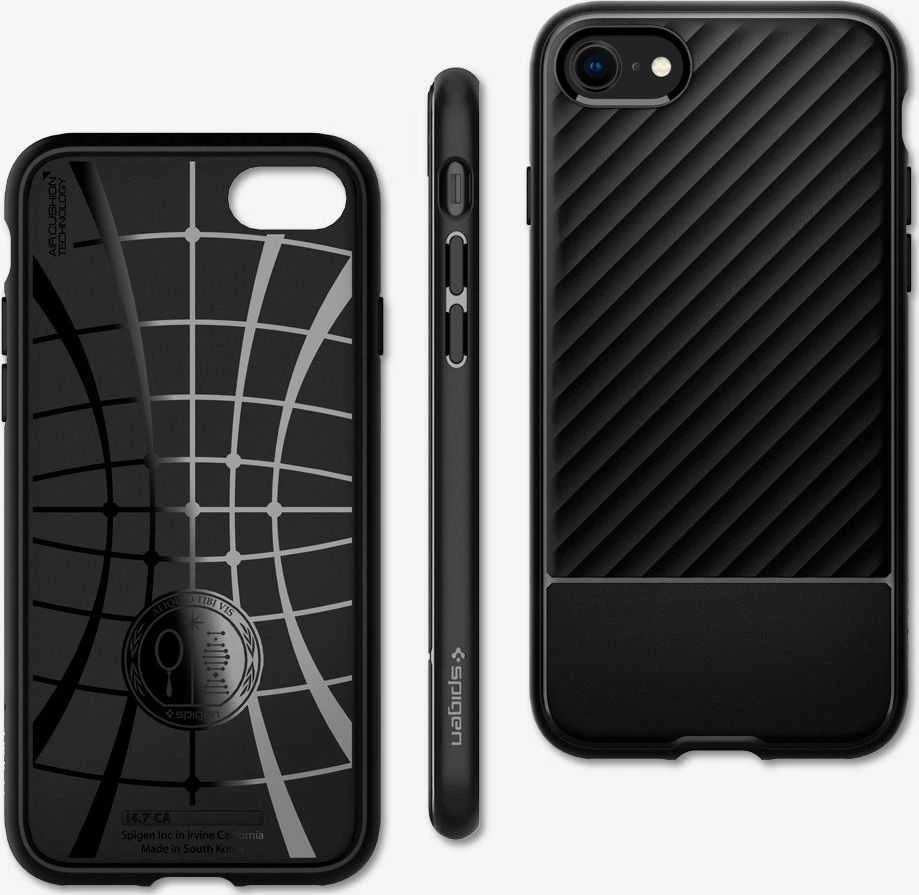Dėklas Spigen Core Armor, juodas - iPhone SE/8/7