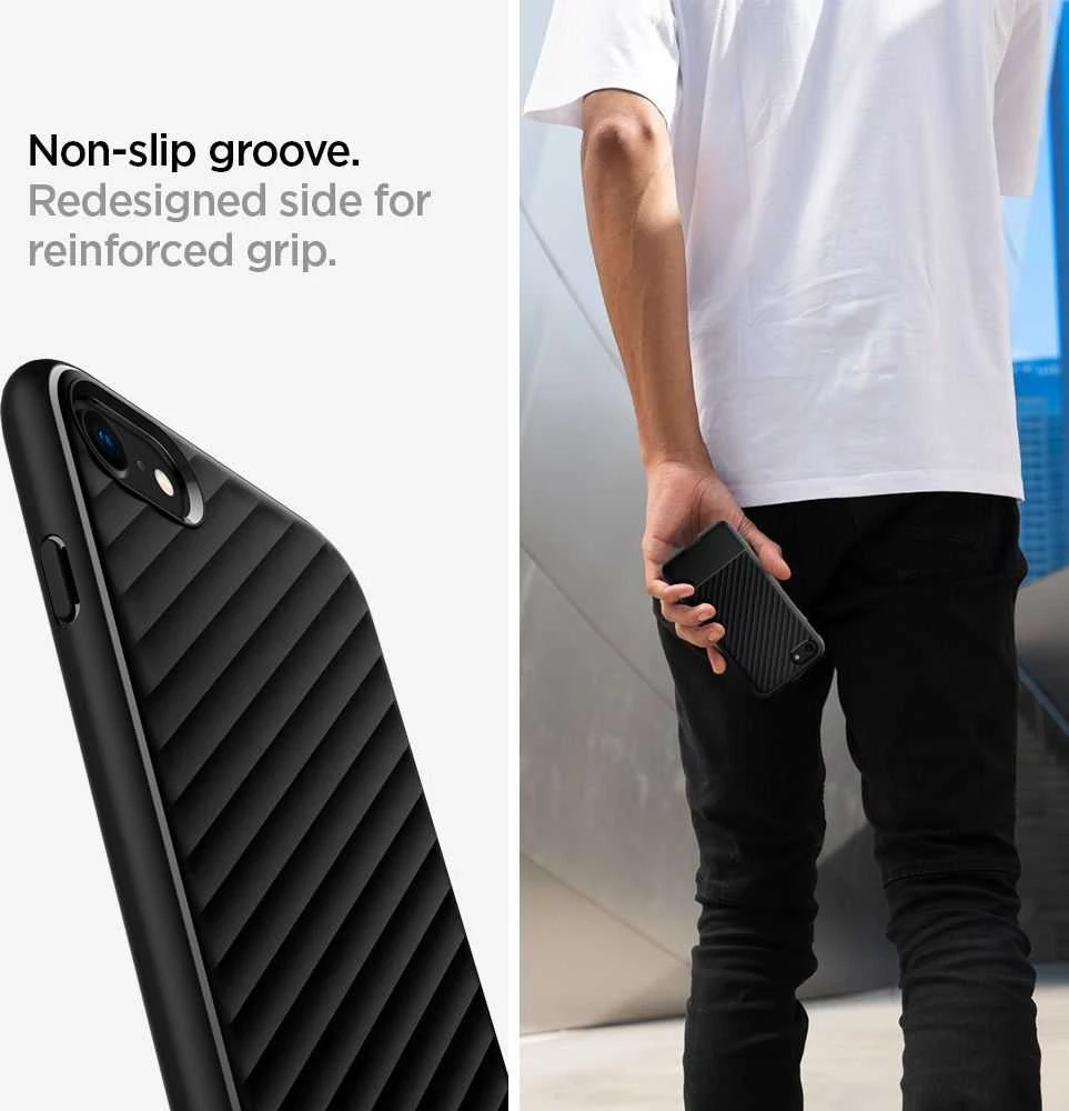 Dėklas Spigen Core Armor, juodas - iPhone SE/8/7