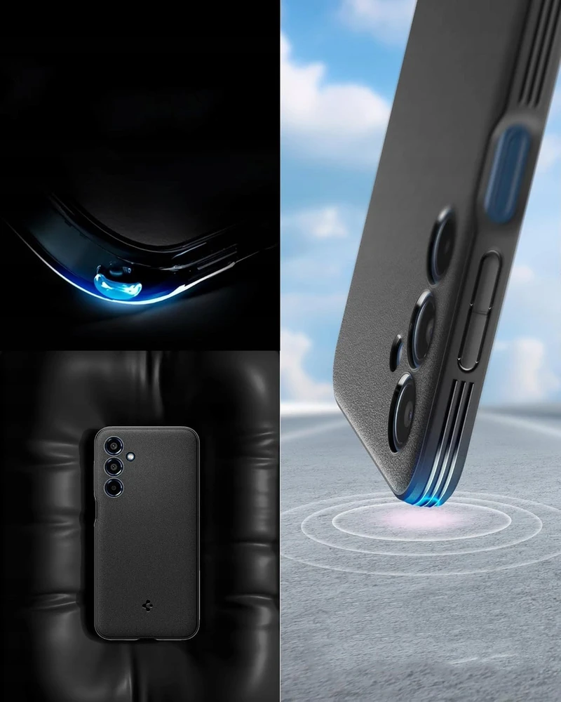 Spigen Essential SandBlast Samsung Galaxy M35 5G – dėklas telefonui juodos spalvos