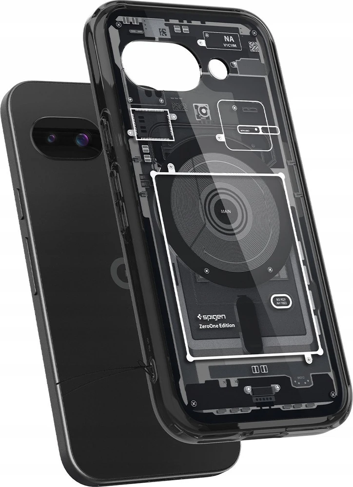 SPIGEN dėklas ULTRA HYBRID MAG suderinamas su MagSafe, skirtas GOOGLE PIXEL 9A zero one juodas
