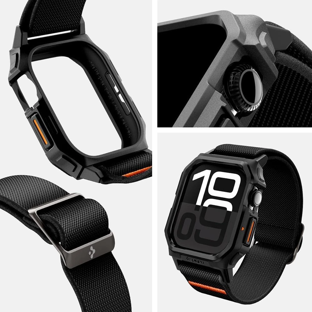 Apple Watch 10 (42mm) Spigen Lite Fit ”Pro” Matte juodas