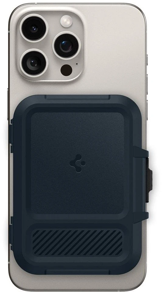 „Spigen Lock Fit MagSafe“ kortelių dėklas – tamsiai mėlynas