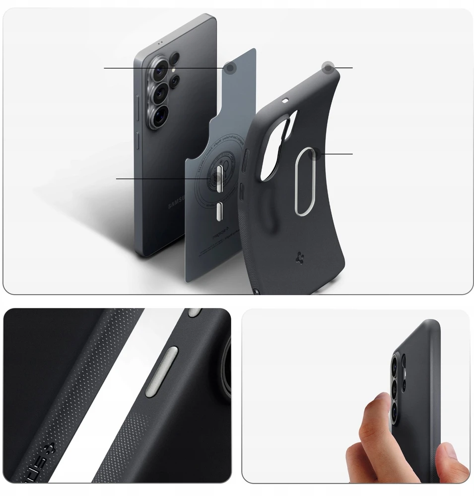 Spigen Nano POP Mag MagSafe dėklas Samsung Galaxy S26 Ultra juodos spalvos Sesame