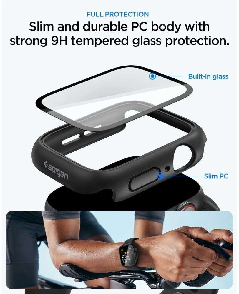 SPIGEN THIN FIT 360 WATCH 4 / 5 / 6 / SE 1 / 2 / 3 (44 MM) Juodas