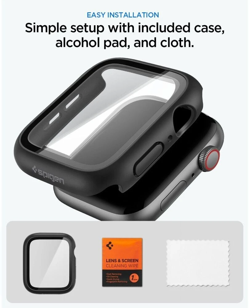 SPIGEN THIN FIT 360 WATCH 4 / 5 / 6 / SE 1 / 2 / 3 (44 MM) Juodas