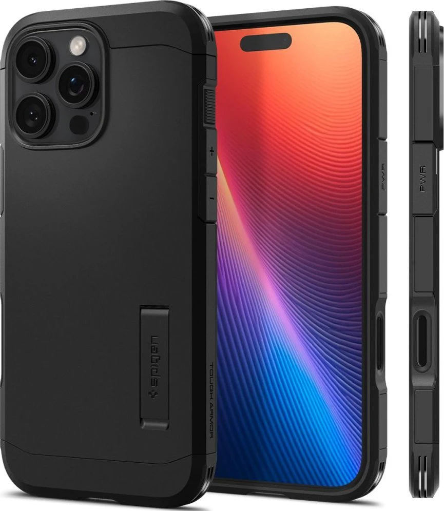 Apple iPhone 16 Pro Spigen Tough Armor „T” Mag MagSafe dėklas telefonui juodos spalvos
