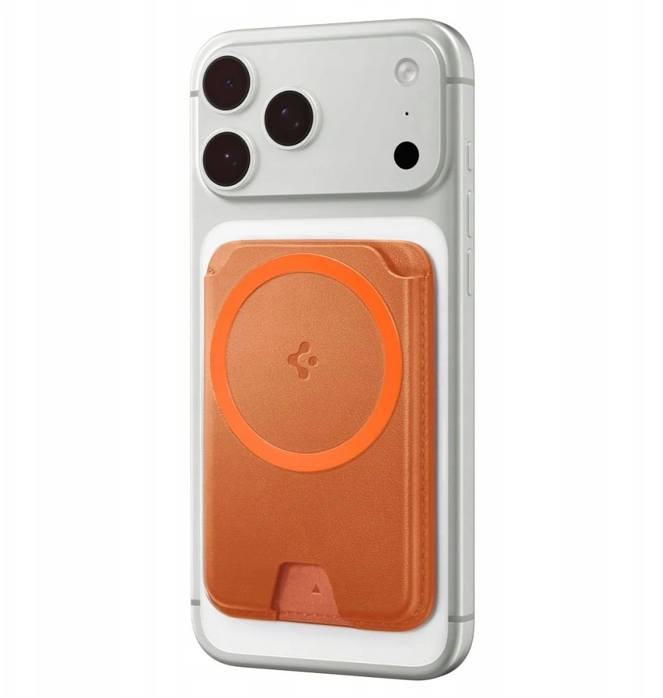 Dėklas Spigen Valentinus MAgFit+ MagSafe Universal Magnetic Card Holder Metallic oranžinės spalvos