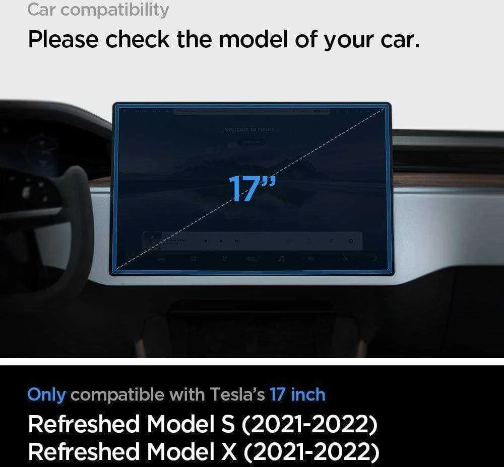 TEMPERED GLASS Spigen GLAS.TR "EZ FIT" TESLA MODEL X 2022 / MODEL S 2021 Juodas