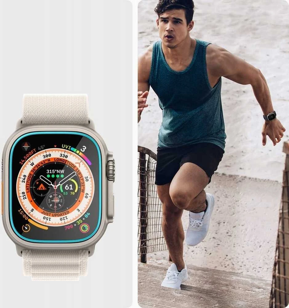 Apsauginis stiklas Spigen GLAS.TR „EZ Fit” 2-pack Apple Watch ULTRA (49 mm) skaidrus
