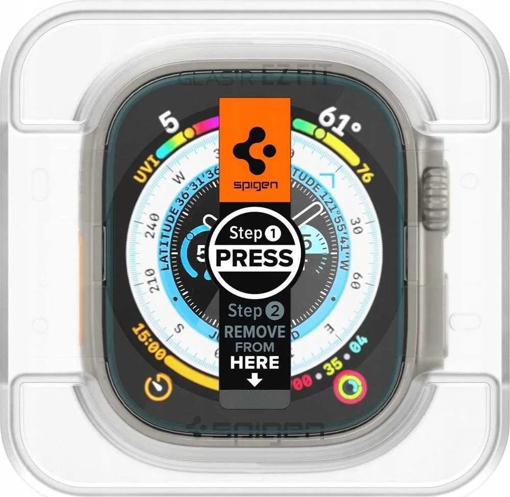 Apsauginis stiklas Spigen GLAS.TR „EZ Fit” 2-pack Apple Watch ULTRA (49 mm) skaidrus