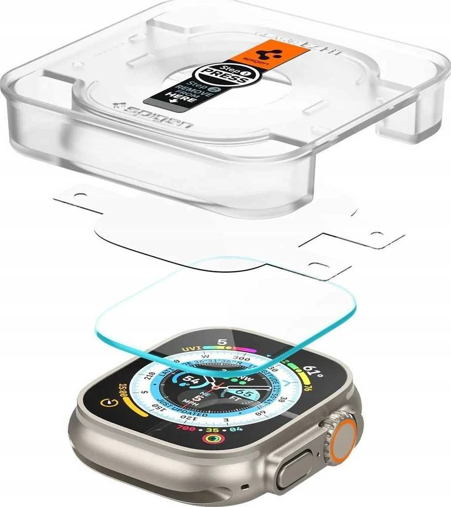 Apsauginis stiklas Spigen GLAS.TR „EZ Fit” 2-pack Apple Watch ULTRA (49 mm) skaidrus