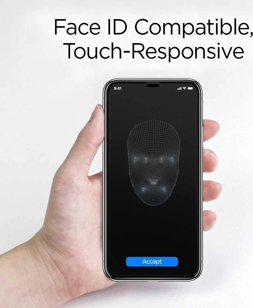 Spigen Glass FC 2 Pack, juodos spalvos – Apple iPhone 11 Pro/XS/X